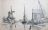 Door Jacobus ten Zweege (1855-1917) gemaakte schets van de werf van Sijbrandij & Polstra op de Bargekop. Aan de Kleine Zijlroede v.l.n.r. de ’foarste’ (voorste) houtmolen, de oliemolen en de ‘fierste’ (verste) houtmolen, zoals ze ter onderscheiding in Ma